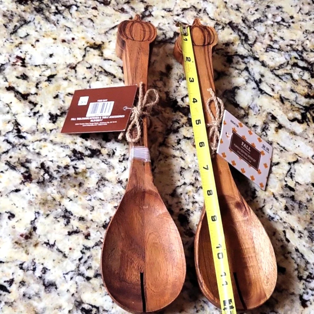 Wood Serving Spoon Pumpkin Set Bundle